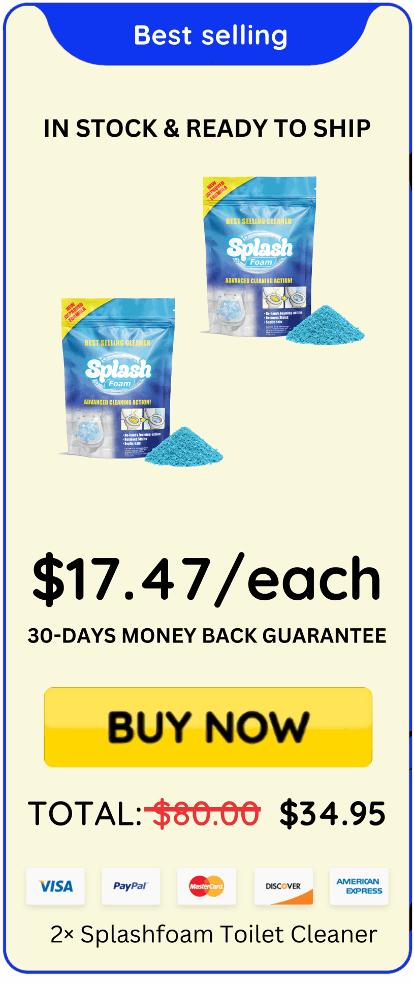 Splashfoam Toilet Cleaner offer price 